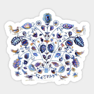 Ukrainian blue flowers decor Sticker